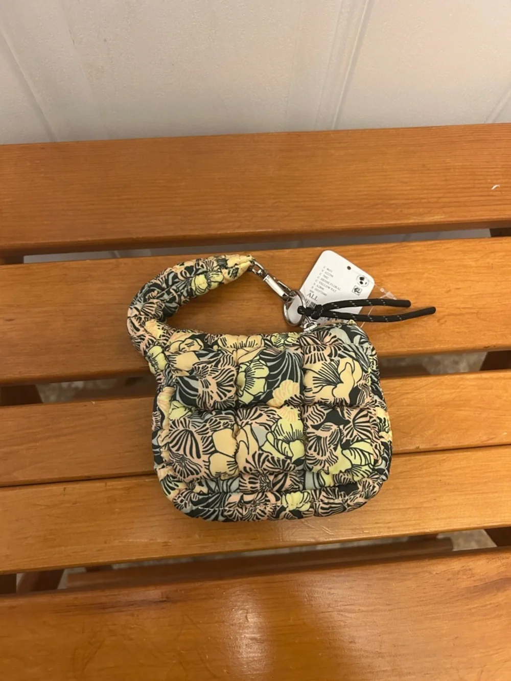 NWT Free People Movement Floral Quilted Mini Pouch Bag - Yellow/Green/Blue - Picture 3 of 7